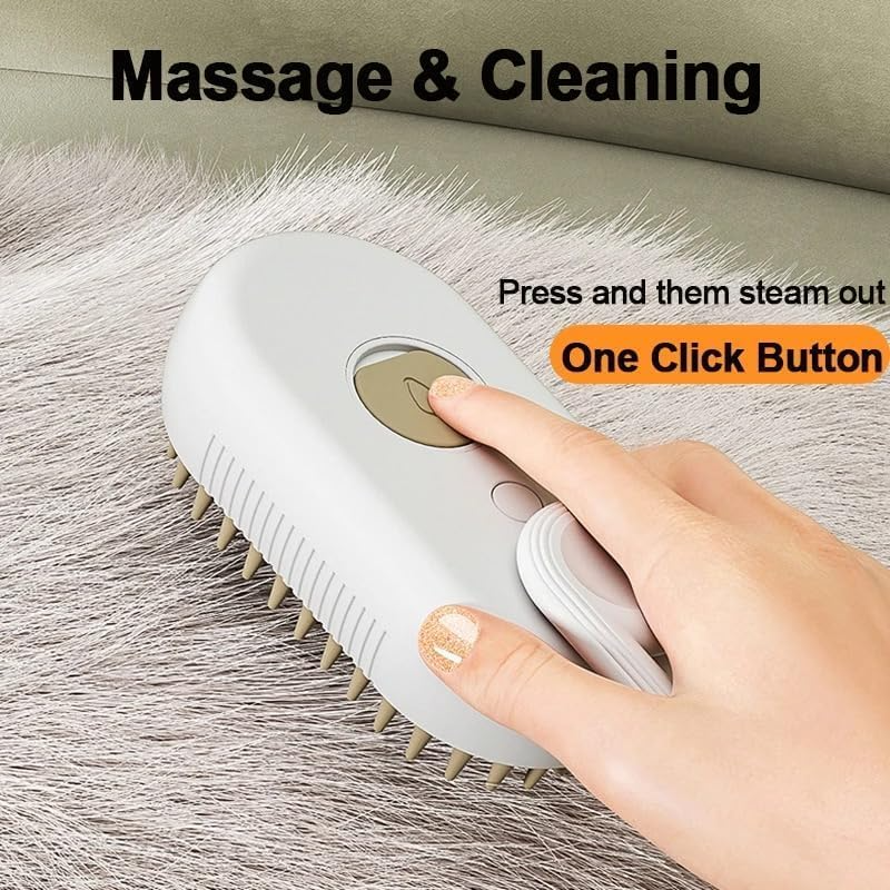 Electric Pet Steam Brush Grooming Comb with Water Spray