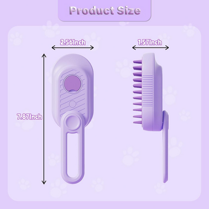 Electric Pet Steam Brush Grooming Comb with Water Spray
