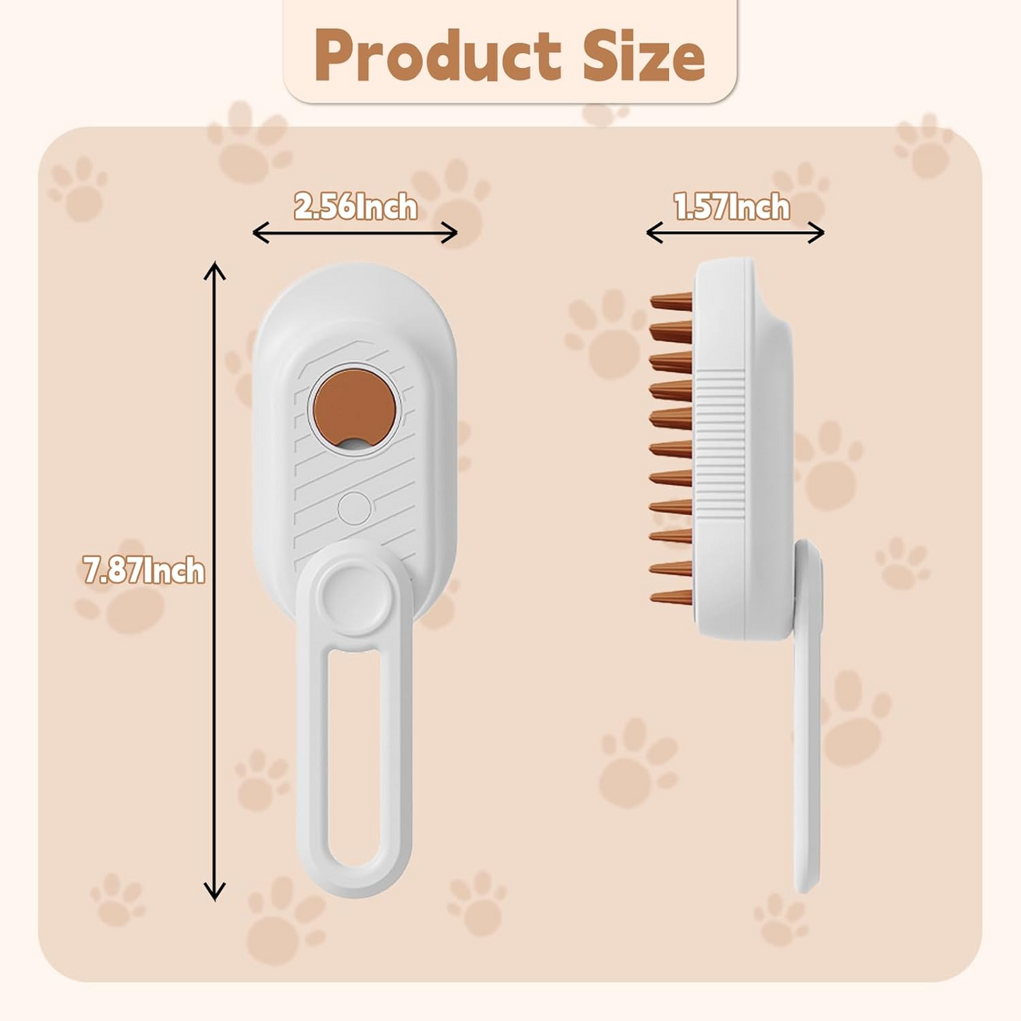 Electric Pet Steam Brush Grooming Comb with Water Spray