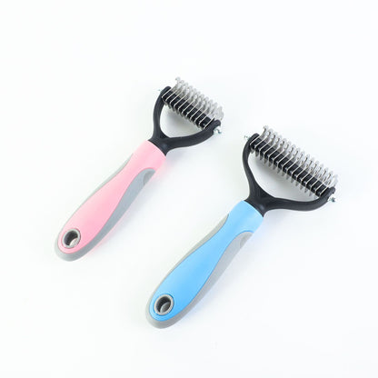 Stainless Double-Sided Pet Brush Hair Removal Comb Grooming Dematting Dog Grooming Shedding Tools