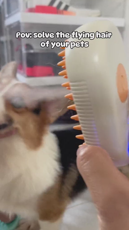 Electric Pet Steam Brush Grooming Comb with Water Spray