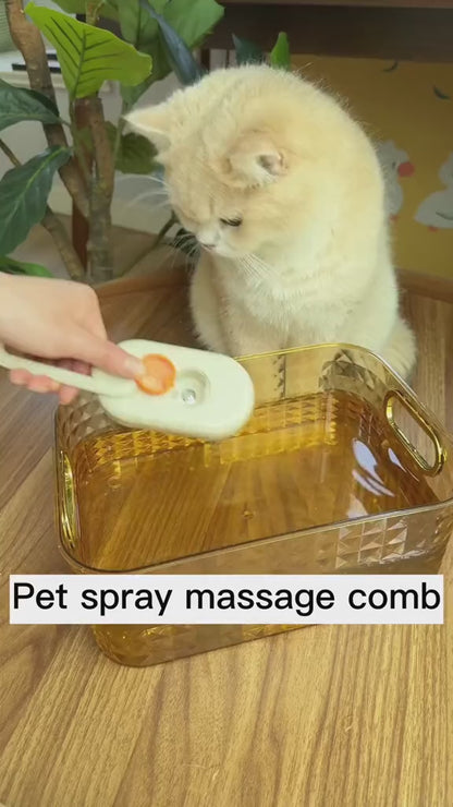 Electric Pet Steam Brush Grooming Comb with Water Spray